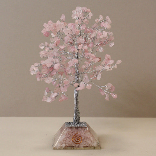 Gemstone Tree with Organite Base - 320 Stone - Rose Quartz - Ashton and Finch