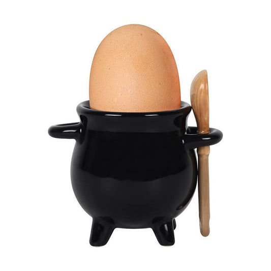 Cauldron Egg Cup with Broom Spoon - Ashton and Finch