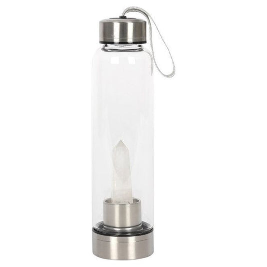 Clear Quartz Energising Glass Water Bottle - Ashton and Finch