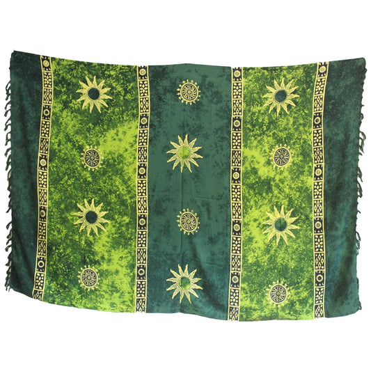 Bali Celtic Sarongs - Sun Symbols - Green - Ashton and Finch