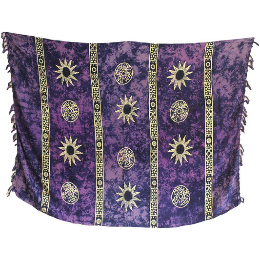 Bali Celtic Sarongs - Sun Symbols - Purple - Ashton and Finch