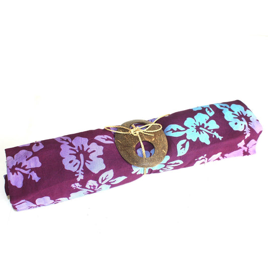 Bali Block Print Sarong - Orchids - Purple - Ashton and Finch