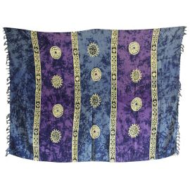 Bali Celtic Sarongs - Lucky Coins - Purple + Teal - Ashton and Finch