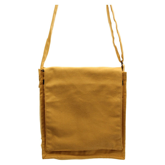 Cotton Canvas Messenger Bag - Yellow - Ashton and Finch