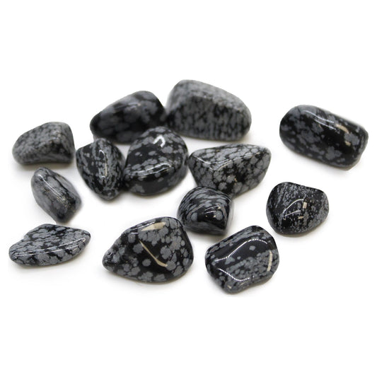 Obsidian Snowflake 24 x Medium Tumble Stone - Ashton and Finch
