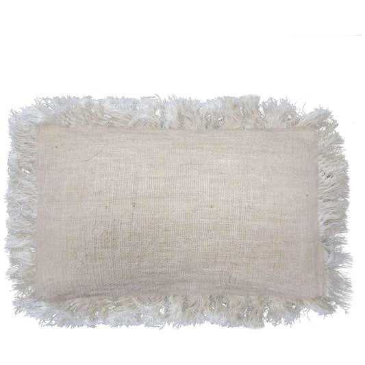 Linen Cushion 30x50cm with fringe - Ashton and Finch