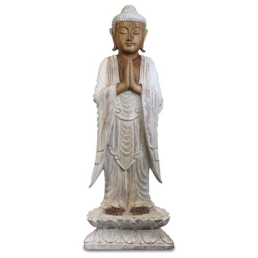Buddha Statue Standing - Whitewash - 1m Welcome - Ashton and Finch
