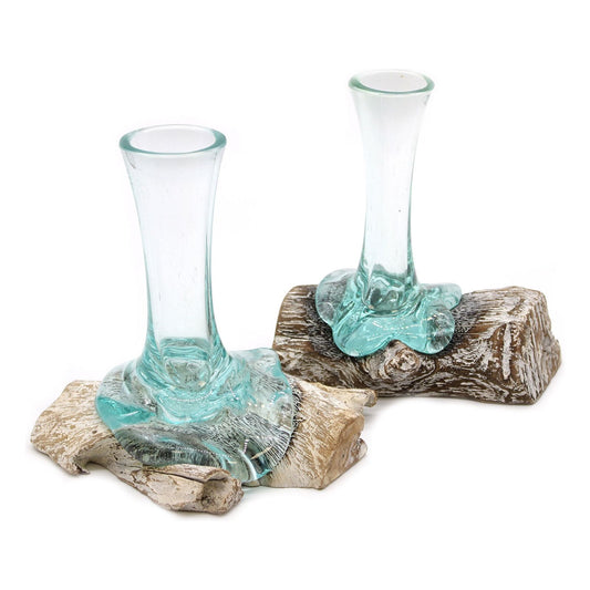 Molten Glass on Whitewash Wood - Vase - Small - Ashton and Finch