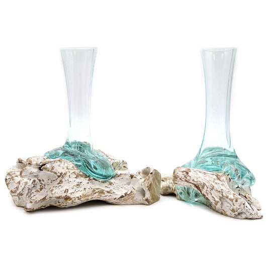 Molten Glass on Whitewash Wood - Vase - Medium - Ashton and Finch