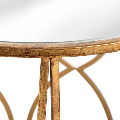 Set Of Two Lattice Detail Gold Side Tables - Ashton and Finch