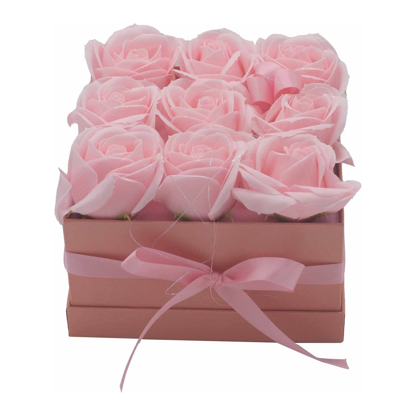 Soap Flower Gift Bouquet - 9 Pink Roses - Square - Ashton and Finch
