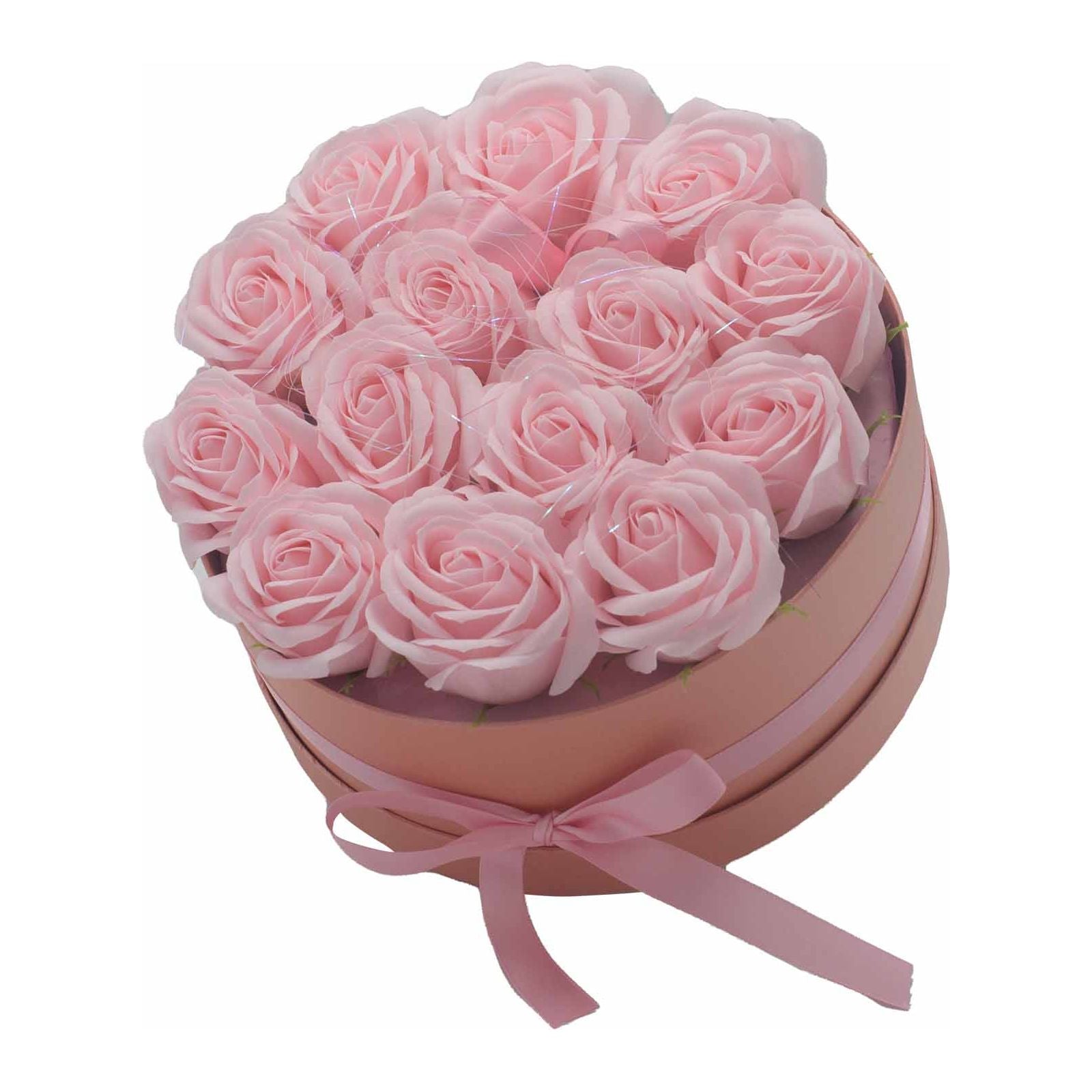 Soap Flower Gift Bouquet - 14 Pink Roses - Round - Ashton and Finch