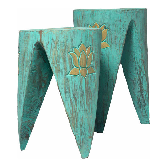 Interlocking Table/Stool set of 2 - Lrg Turquoise - Ashton and Finch