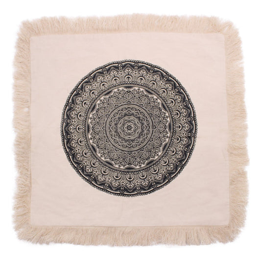 Traditional Mandala Cushion - 60x60cm - black - Ashton and Finch