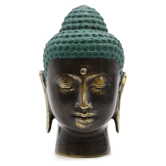 Large Antique Brass Buddha Head - Ashton and Finch