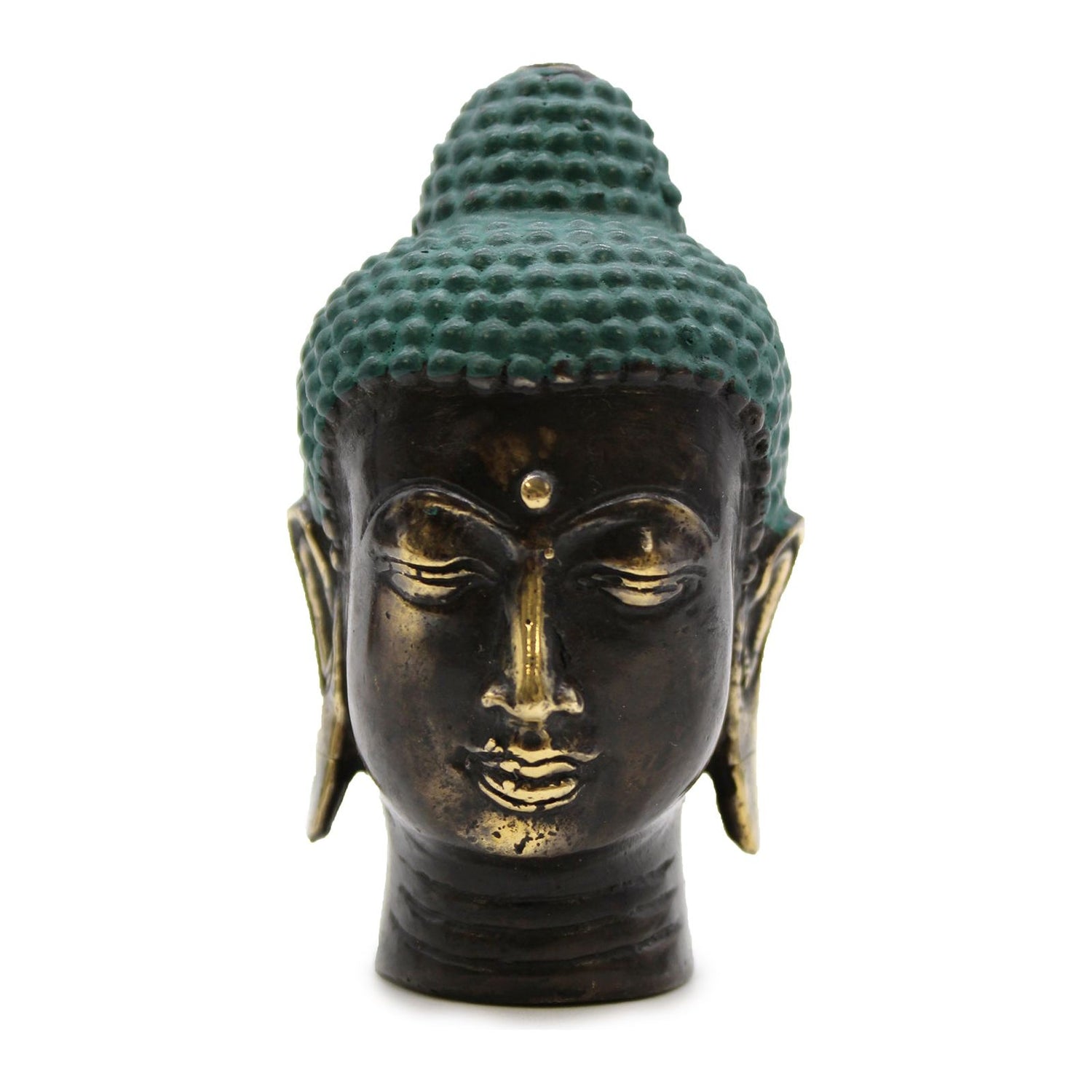 Small Antique Brass Buddha Head - Ashton and Finch