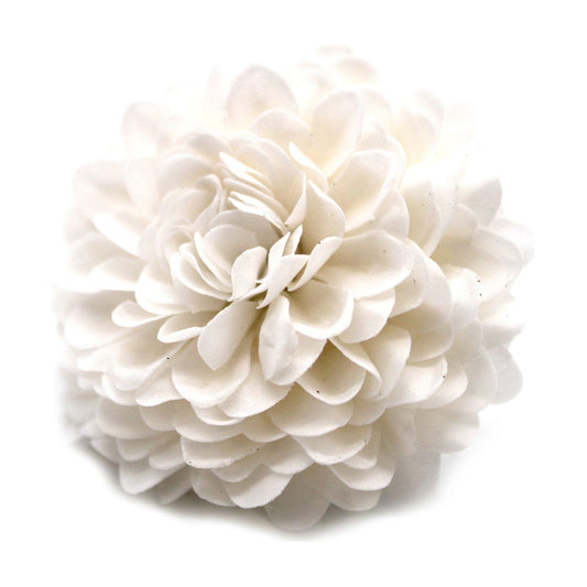 White Small Chrysanthemum Craft Soap Flowers x 10 - Ashton and Finch