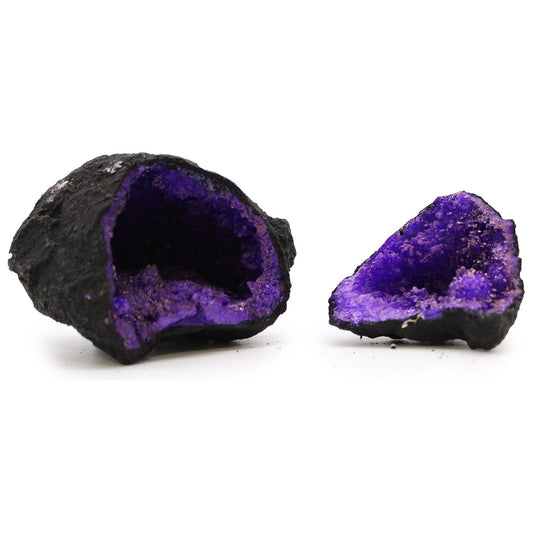 Coloured Calsite Geodes - Black Rock - Purple - Ashton and Finch