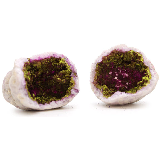 Coloured Calsite Geodes - Natural Rock - Pink & Gold - Ashton and Finch