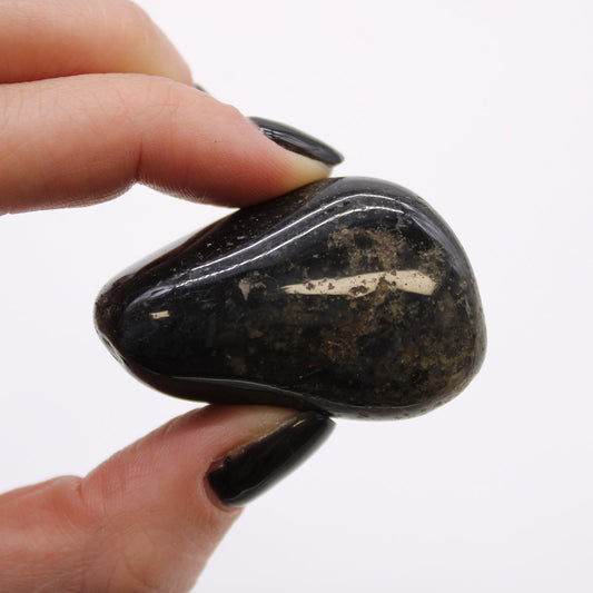 Singular Large African Tumble Stone - Black Onyx x 6 - Ashton and Finch