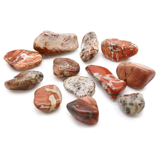 12 x Medium African Tumble Stones - Light Jasper - Brecciated - Ashton and Finch