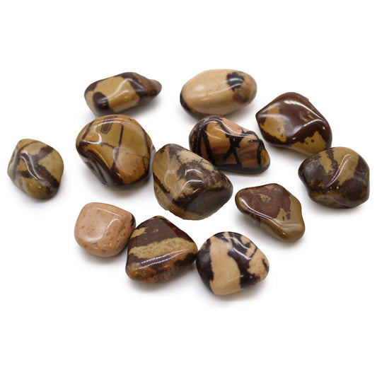 12 x Medium African Tumble Stones - Jasper Nguni - Ashton and Finch