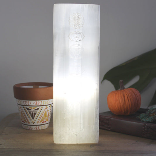 Selenite Block Lamp 25cm - Chakra Lamp - Ashton and Finch