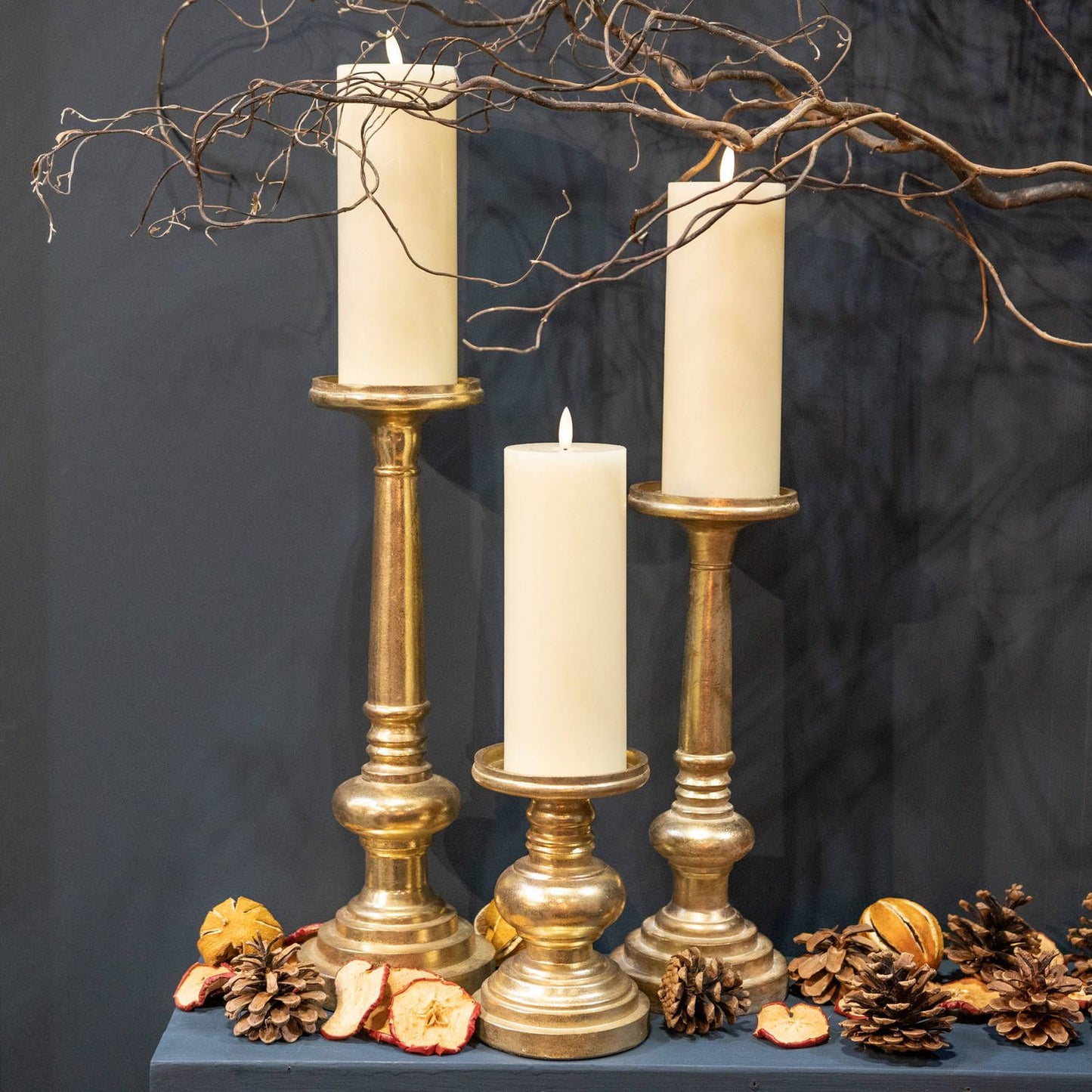 Antique Brass Effect Candle Holder - Ashton and Finch
