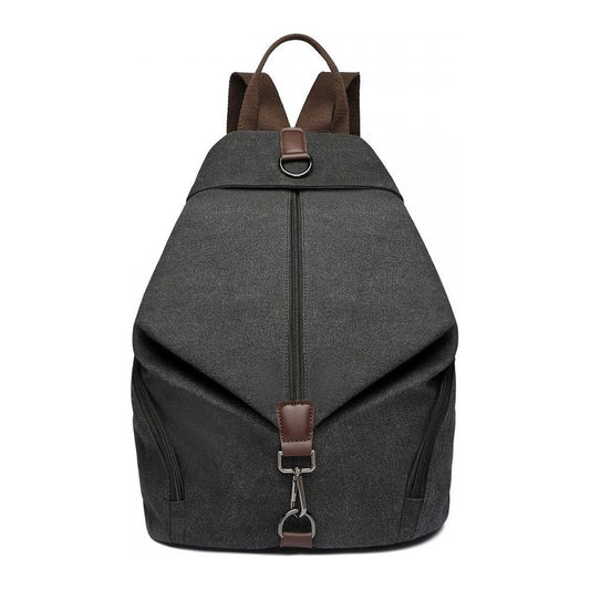 Anti-Theft Canvas Backpack - Black - Ashton and Finch