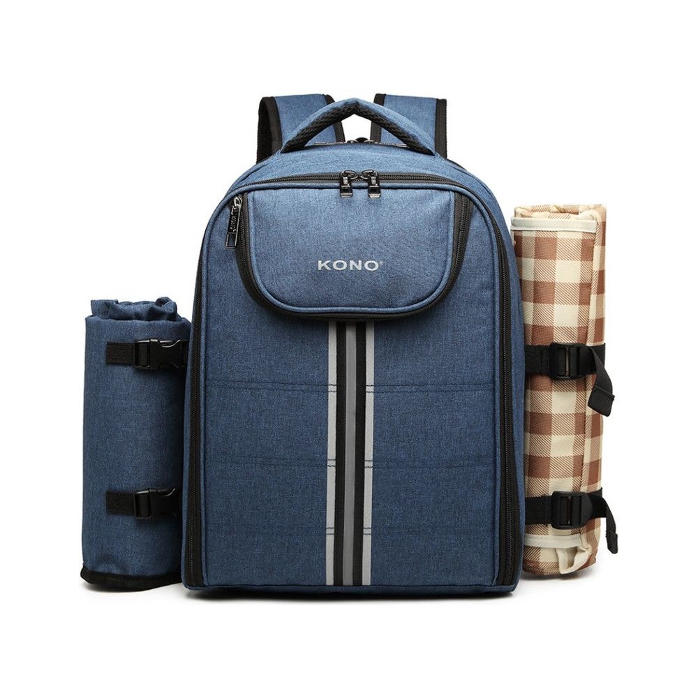 Canvas Picnic Backpack - Navy Blue - Ashton and Finch