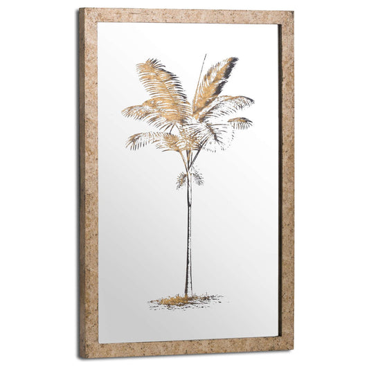 Metallic Mirrored Brass Palm Wall Art - Ashton and Finch
