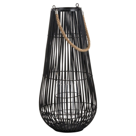 Small Domed Rattan Lantern With Rope Detail - Ashton and Finch