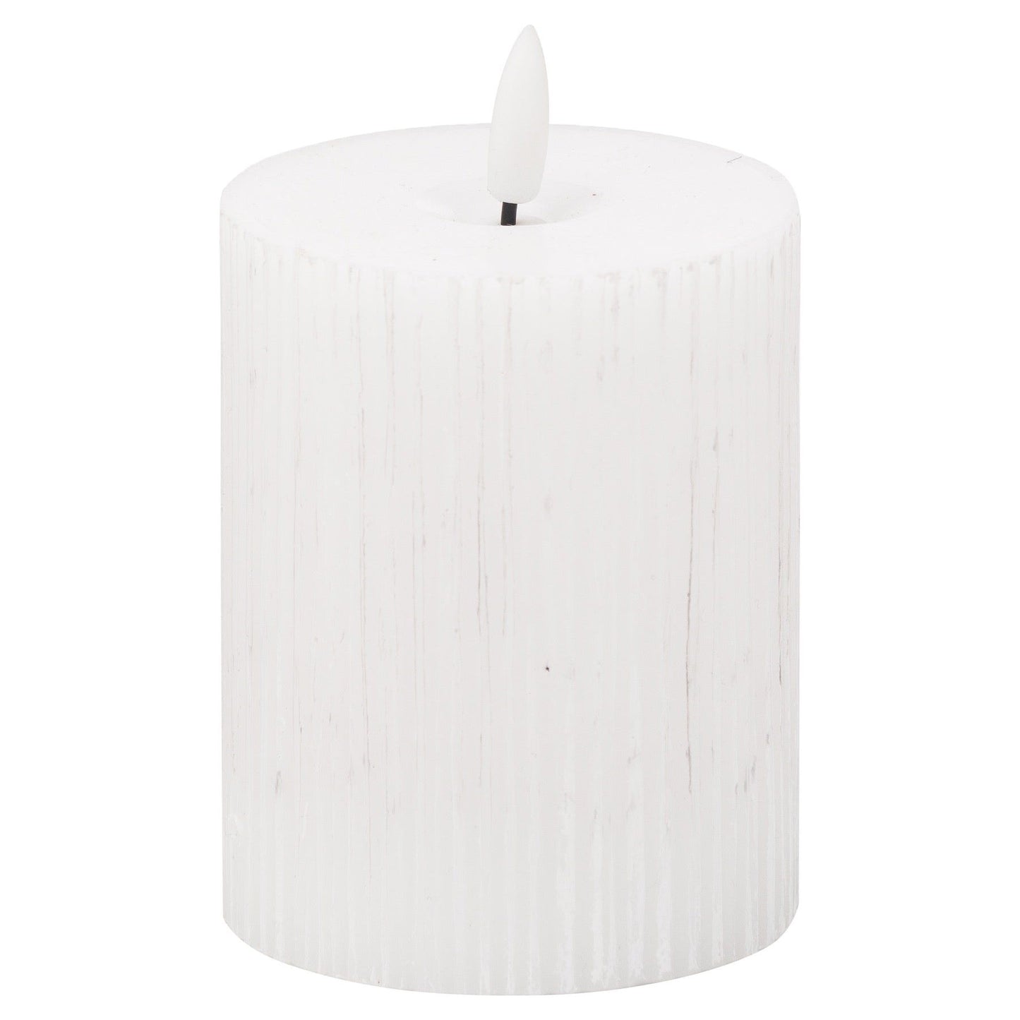 Luxe Collection Natural Glow 3x4 Textured Ribbed LED Candle - Ashton and Finch