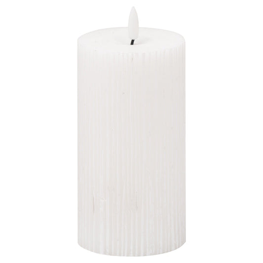 Luxe Collection Natural Glow 3x6 Textured Ribbed LED Candle - Ashton and Finch