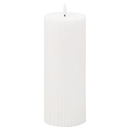 Luxe Collection Natural Glow 3.5x9 Texture Ribbed LED Candle - Ashton and Finch
