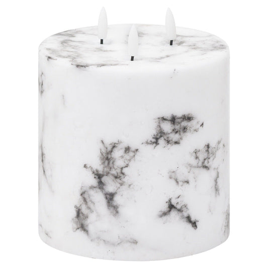 Luxe Collection Natural Glow 6x6 Marble Effect LED Candle - Ashton and Finch