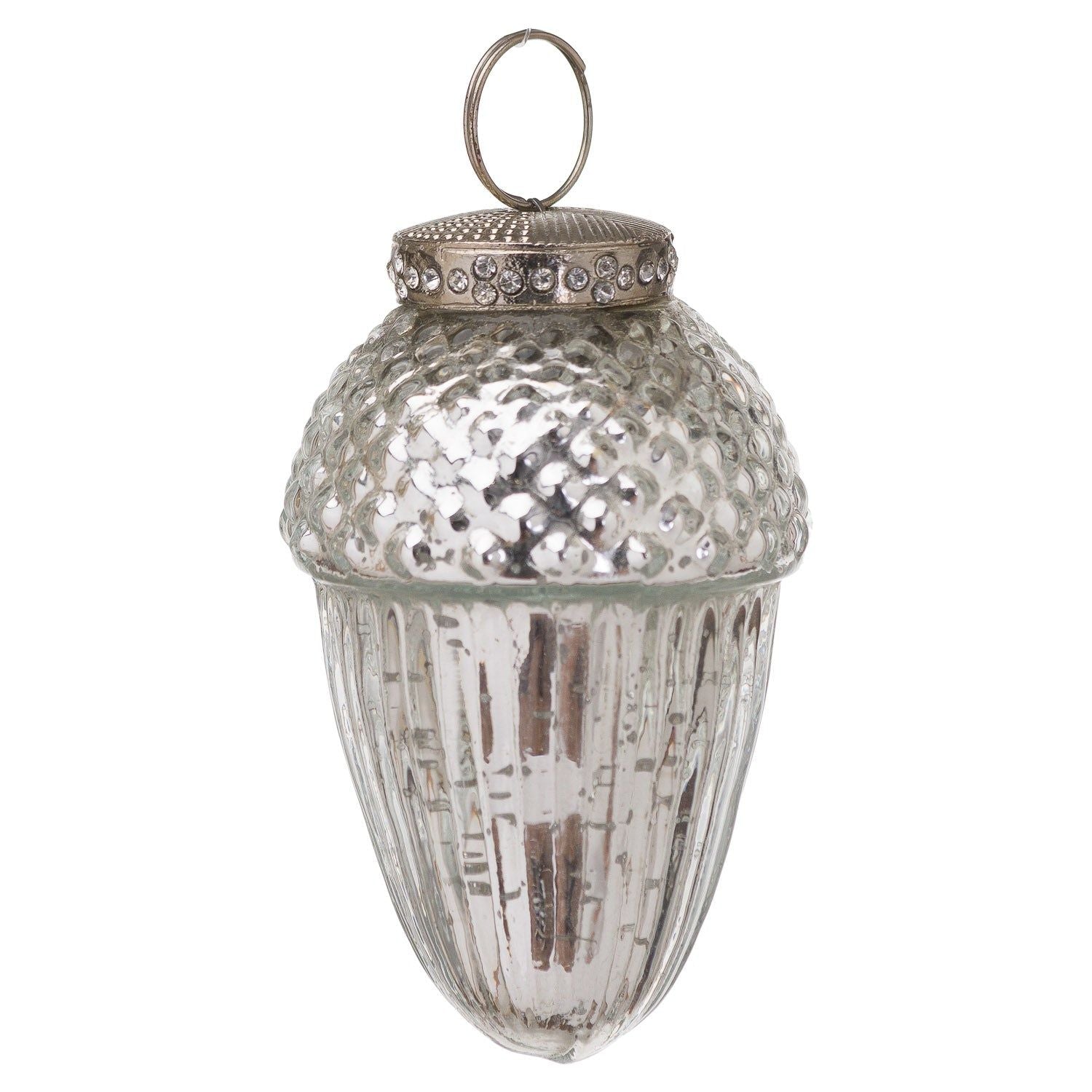 The Noel Collection Small Silver Hanging Acorn Decoration - Ashton and Finch