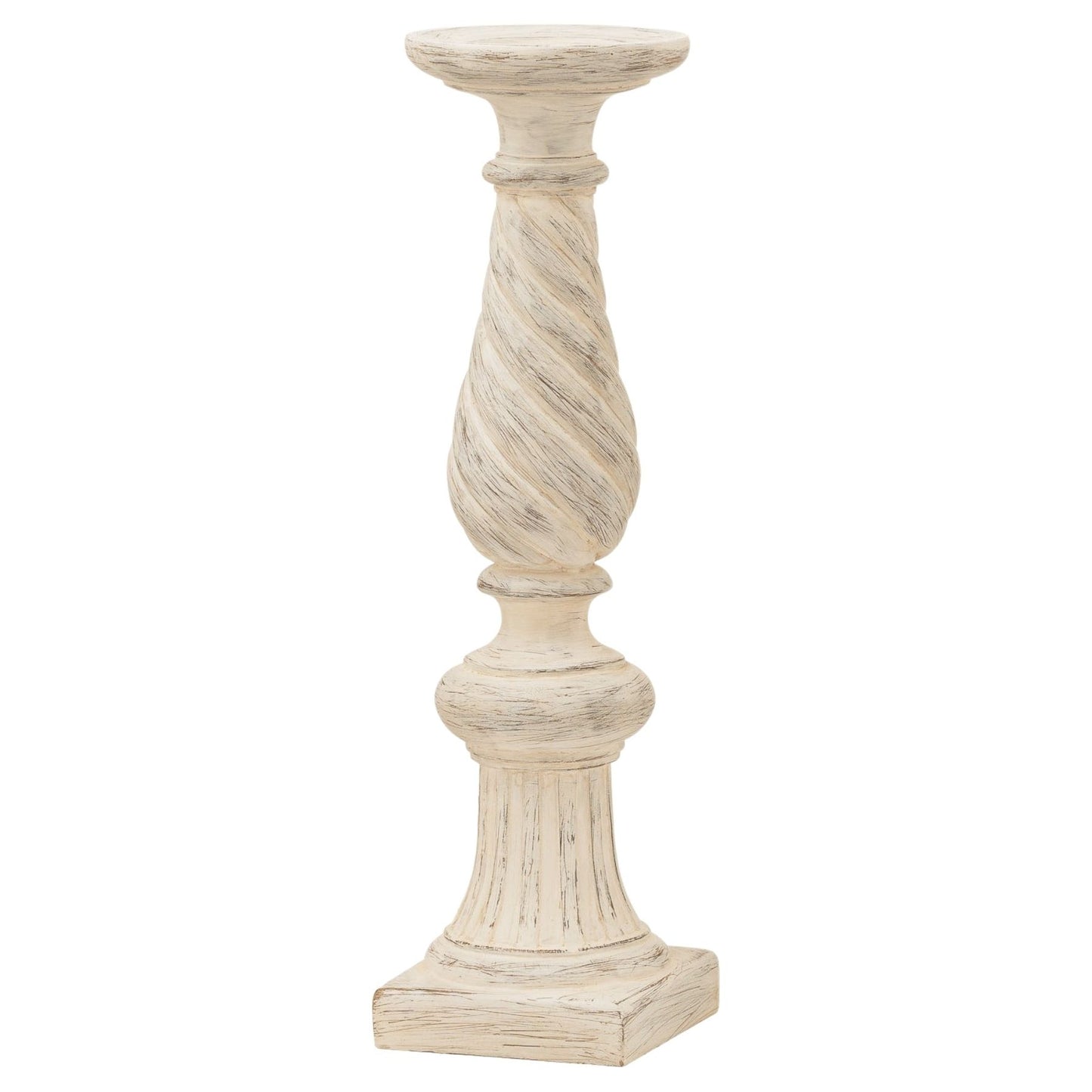 Antique Ivory Large Twisted Candle Column - Ashton and Finch