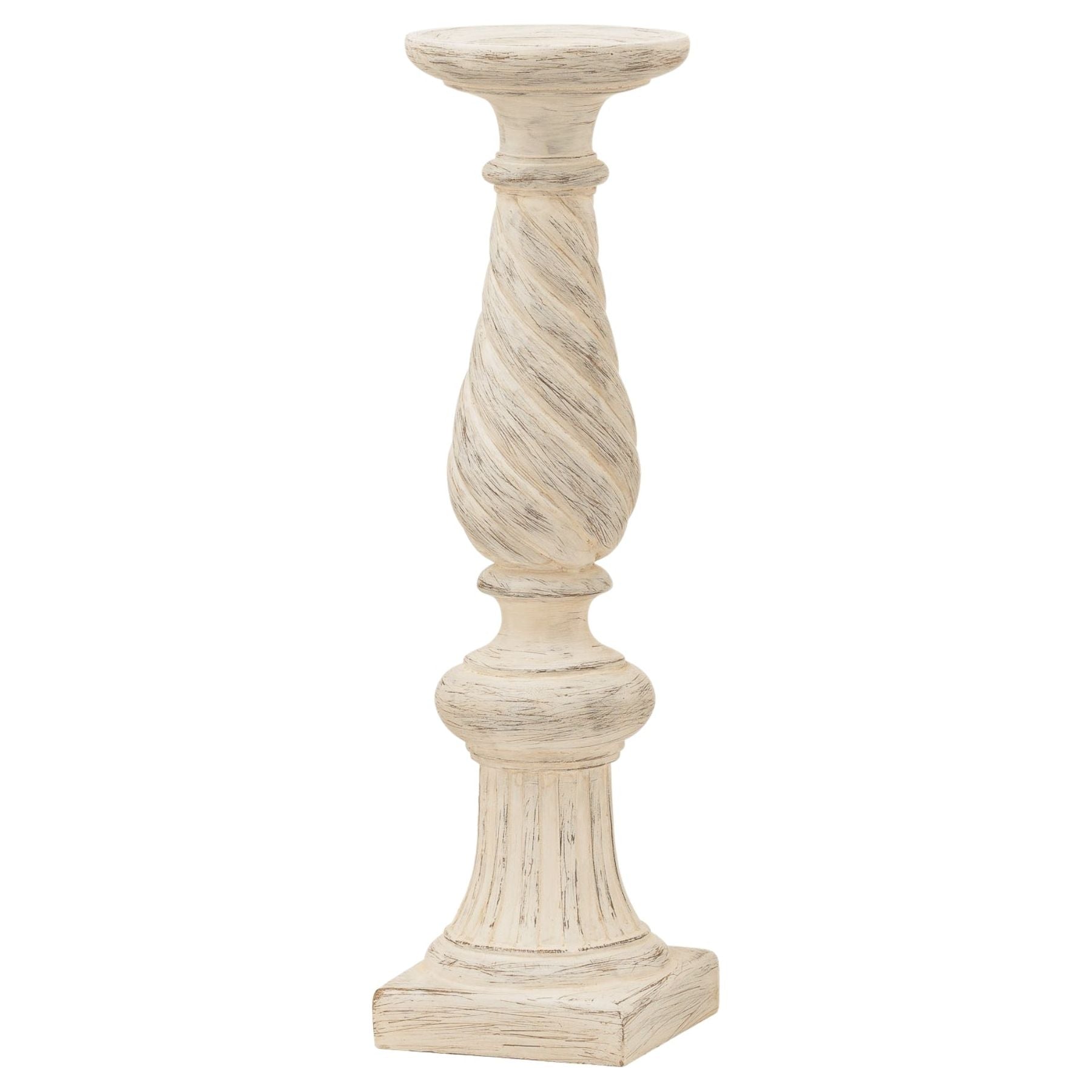 Antique Ivory Large Twisted Candle Column - Ashton and Finch