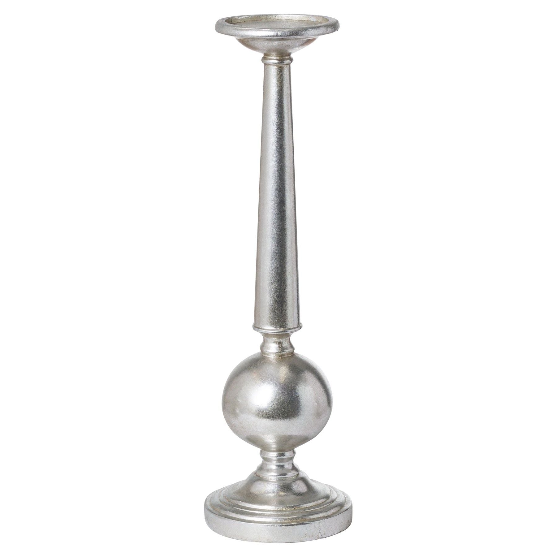 Antique Silver Medium Column Candle Stand - Ashton and Finch