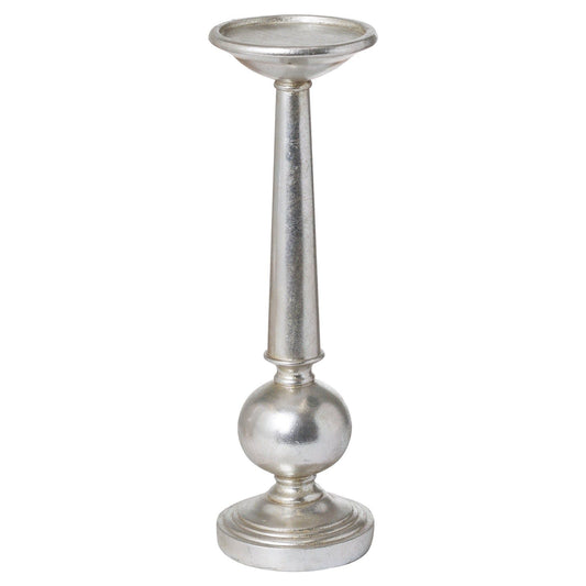 Antique Silver Small Column Candle Stand - Ashton and Finch