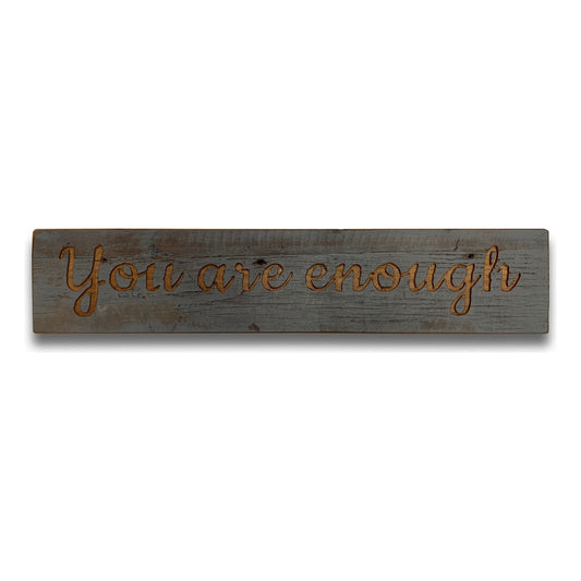 Enough Grey Wash Wooden Message Plaque - Ashton and Finch