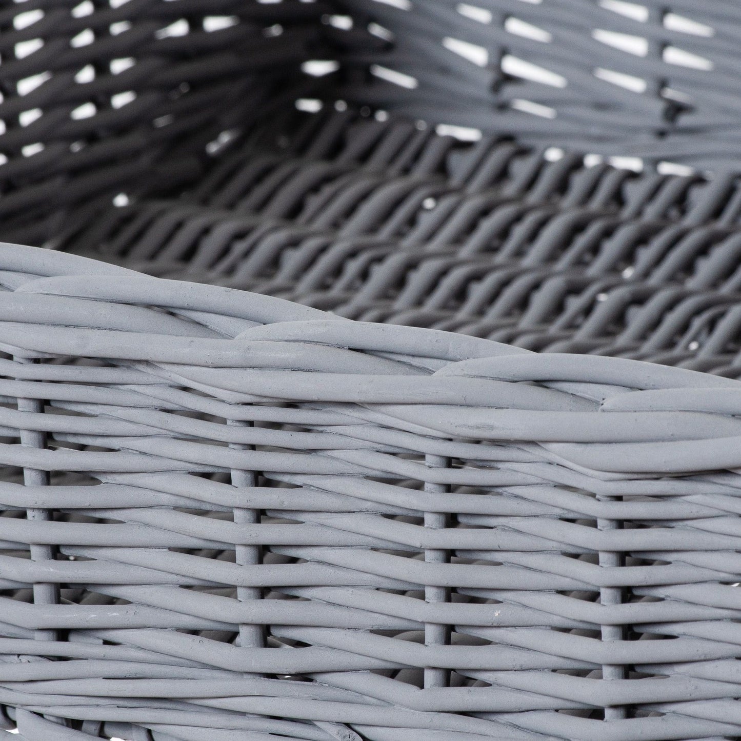 Large Grey Wicker Basket Butler Tray - Ashton and Finch