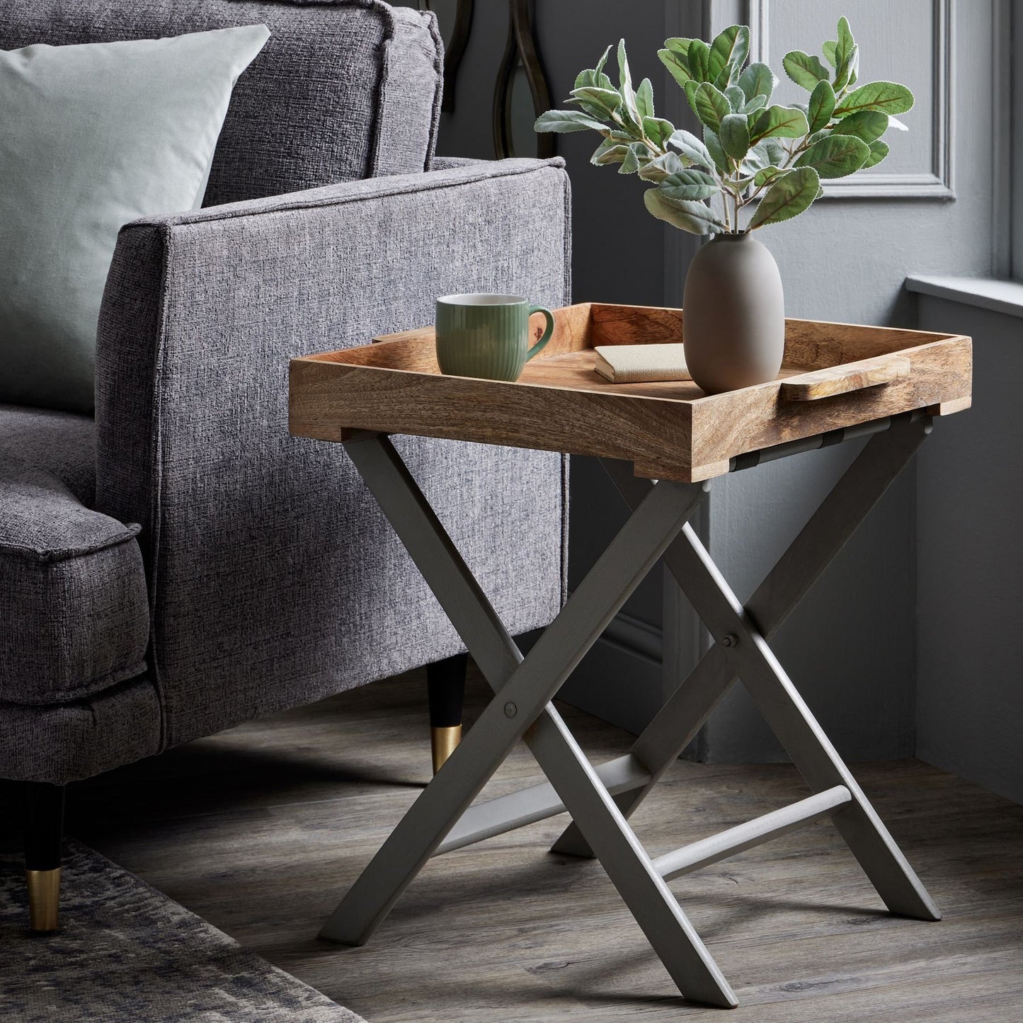 Nordic Grey Collection Large Butler Tray Table - Ashton and Finch