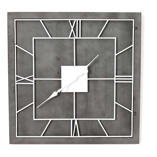 Williston Grey Square Wall Clock - Ashton and Finch