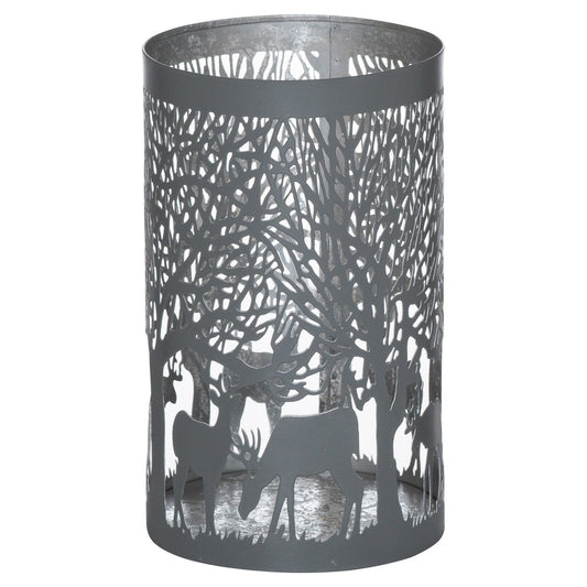 Large Silver And Grey Glowray Stag In Forest Lantern - Ashton and Finch