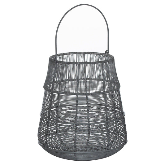 Medium Wire Silver And Grey Glowray Conical Lantern - Ashton and Finch