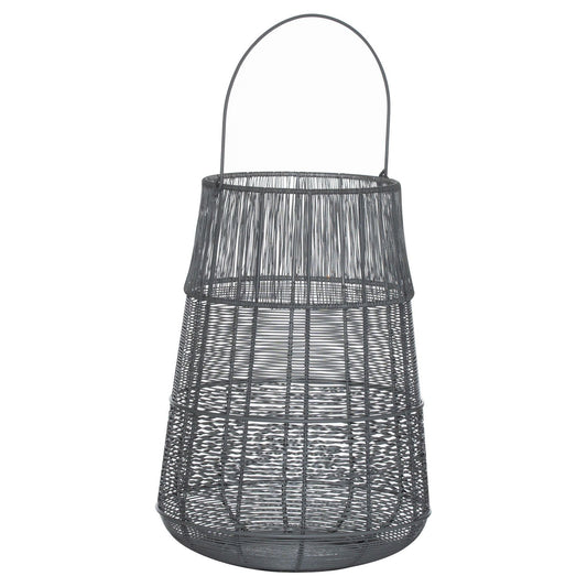 Large Wire Silver And Grey Glowray Conical Lantern - Ashton and Finch