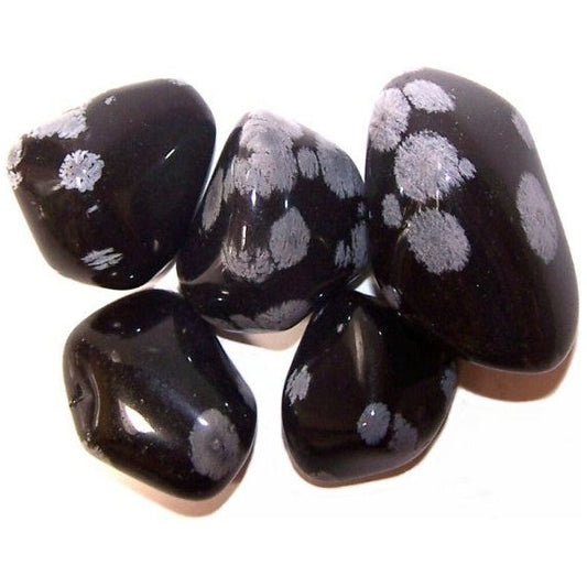 Obsidian Snowflake 24 x Large Tumble Stones - Ashton and Finch