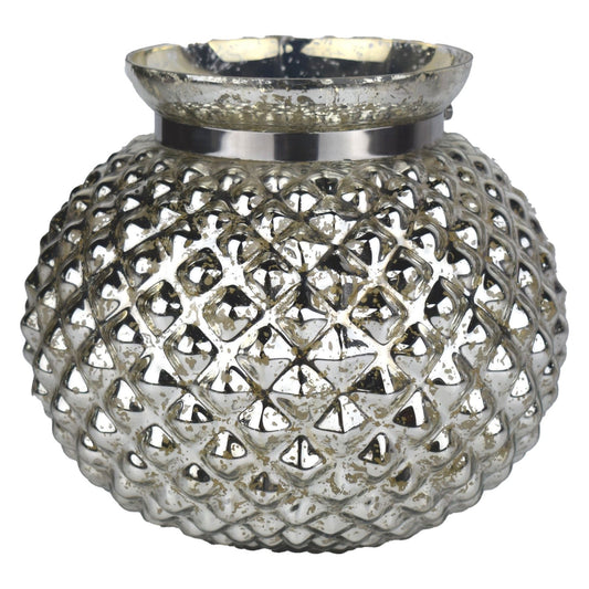 The Lustre Collection Silver Large Combe Candle Holder - Ashton and Finch